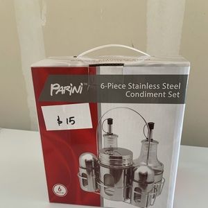 Parini 6 PCs stainless steel condiment set